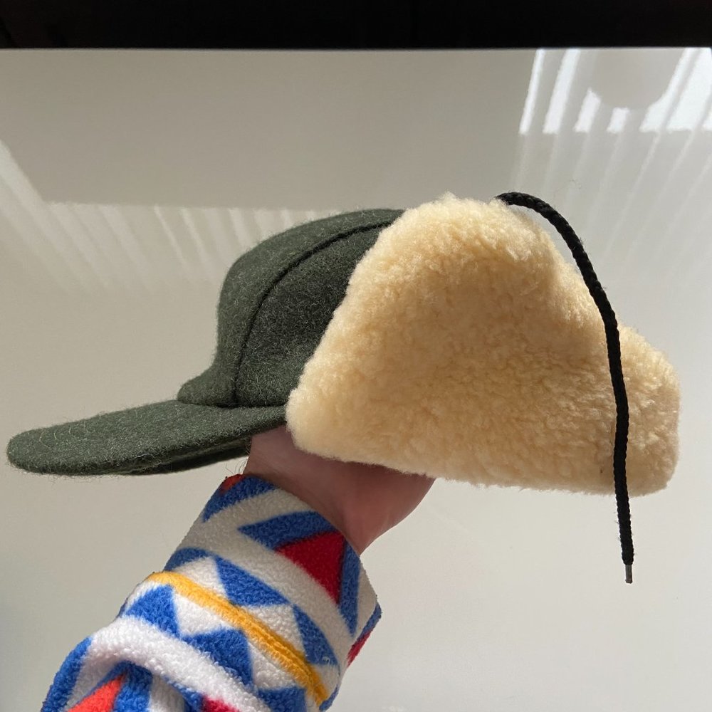 CC Filson Double Mackinaw Wool Cap Mens XL Green Ear Flap Winter Hat - Picture 5 of 9